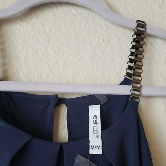 Leshop Blue Jumpsuit with Wide-Leg Design - Picture 3 of 4